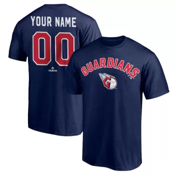 Men's Cleveland Guardians Navy Personalized Winning Streak T-Shirt Men's Cleveland Guardians Navy Personalized Winning Streak T-Shirt