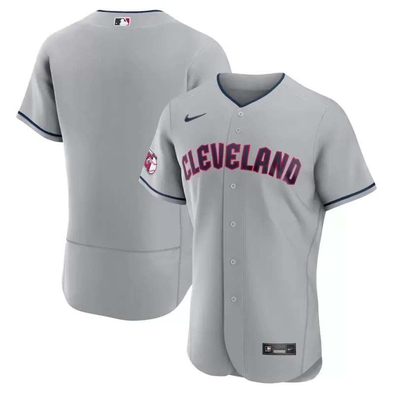 Men's Cleveland Guardians Nike Gray Road Authentic Team Jersey Men's Cleveland Guardians Nike Gray Road Authentic Team Jersey