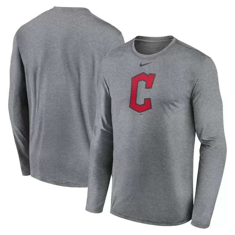 Men's Cleveland Guardians Nike Heather Gray Logo Legend Long Sleeve T-Shirt Men's Cleveland Guardians Nike Heather Gray Logo Legend Long Sleeve T-Shirt