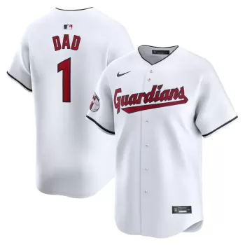 Men's Cleveland Guardians Nike White #1 Dad Home Limited Jersey Men's Cleveland Guardians Nike White #1 Dad Home Limited Jersey