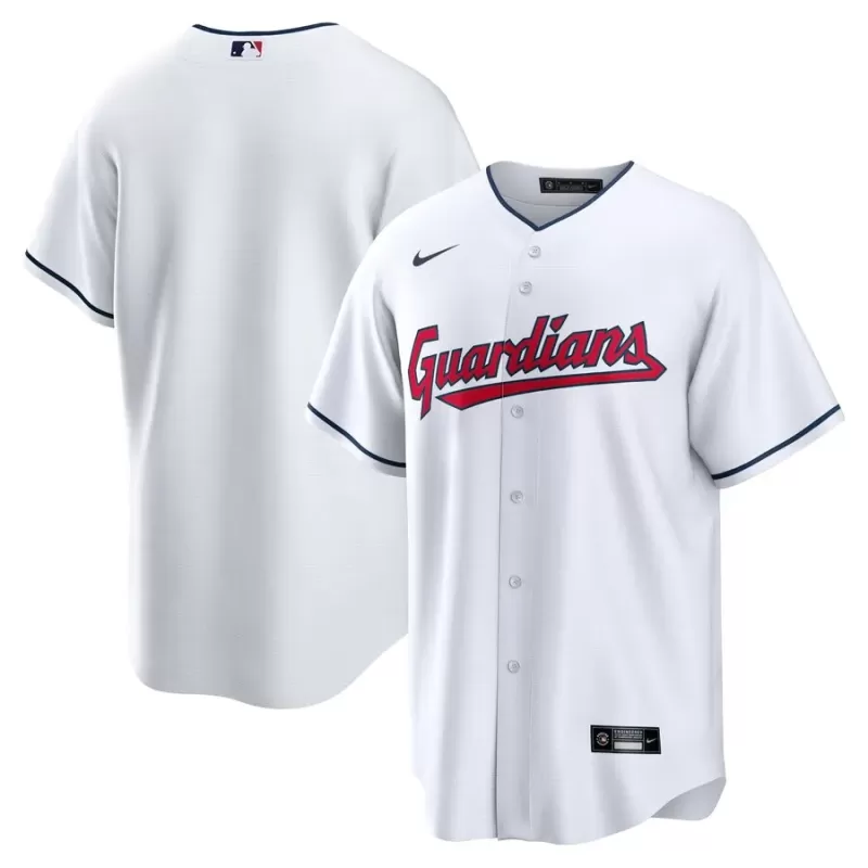 Men's Cleveland Guardians Nike White Home Blank Replica Jersey Men's Cleveland Guardians Nike White Home Blank Replica Jersey