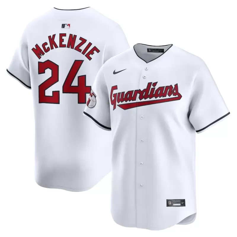 Men's Cleveland Guardians Triston McKenzie Nike White Home Limited Player Jersey Men's Cleveland Guardians Triston McKenzie Nike White Home Limited Player Jersey