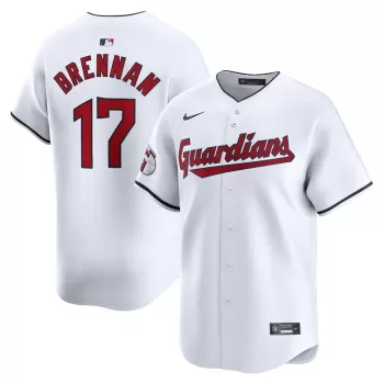 Men's Cleveland Guardians Will Brennan Nike White Home Limited Player Jersey Men's Cleveland Guardians Will Brennan Nike White Home Limited Player Jersey