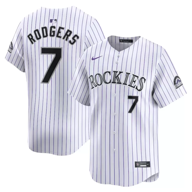 Men's Colorado Rockies Brendan Rodgers Nike White Home Limited Player Jersey Men's Colorado Rockies Brendan Rodgers Nike White Home Limited Player Jersey