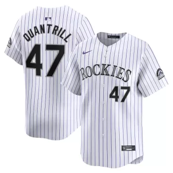 Men's Colorado Rockies Cal Quantrill Nike White Home Limited Player Jersey Men's Colorado Rockies Cal Quantrill Nike White Home Limited Player Jersey