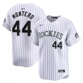 Men's Colorado Rockies Elehuris Montero Nike White Home Limited Player Jersey Men's Colorado Rockies Elehuris Montero Nike White Home Limited Player Jersey