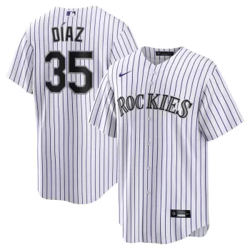 Men's Colorado Rockies Elias Díaz Nike White Home Replica Player Jersey Men's Colorado Rockies Elias Díaz Nike White Home Replica Player Jersey