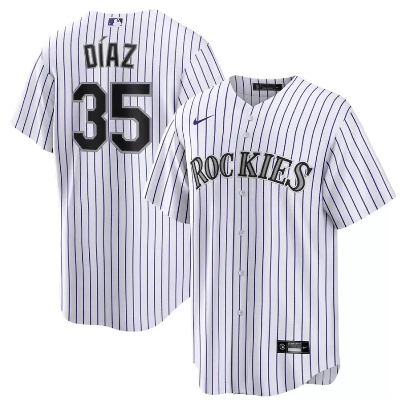Men's Colorado Rockies Elias Díaz Nike White Home Replica Player Jersey Men's Colorado Rockies Elias Díaz Nike White Home Replica Player Jersey