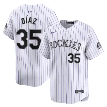 Men's Colorado Rockies Elias Diaz Nike White Home Limited Player Jersey Men's Colorado Rockies Elias Diaz Nike White Home Limited Player Jersey