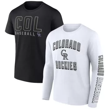 Men's Colorado Rockies Fanatics Black/White Two-Pack Combo T-Shirt Set Men's Colorado Rockies Fanatics Black/White Two-Pack Combo T-Shirt Set