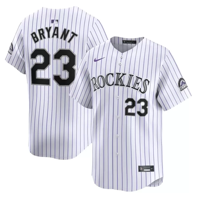 Men's Colorado Rockies Kris Bryant Nike White Home Limited Player Jersey Men's Colorado Rockies Kris Bryant Nike White Home Limited Player Jersey