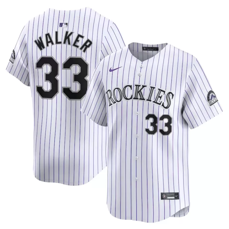 Men's Colorado Rockies Larry Walker Nike White Home Limited Player Jersey
