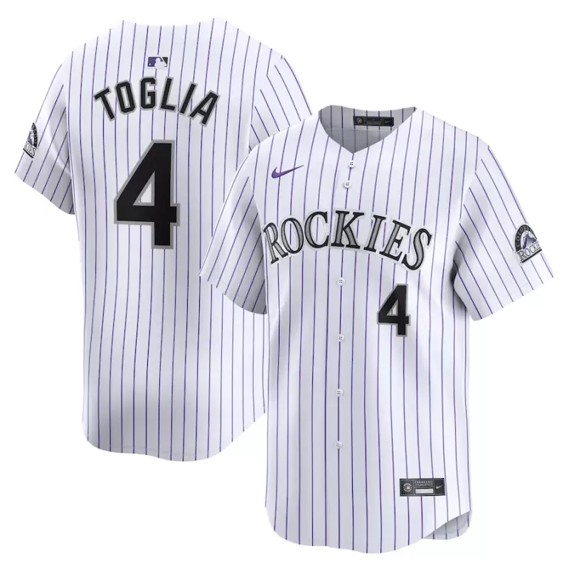 Men's Colorado Rockies Michael Toglia Nike White Home Limited Player Jersey Men's Colorado Rockies Michael Toglia Nike White Home Limited Player Jersey