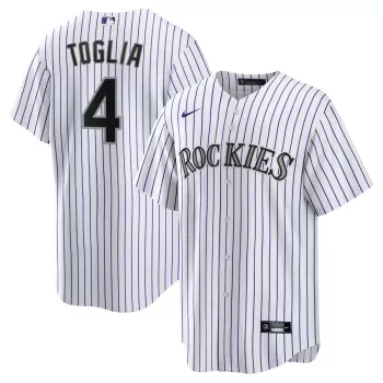 Men's Colorado Rockies Michael Toglia Nike White Home Replica Jersey Men's Colorado Rockies Michael Toglia Nike White Home Replica Jersey