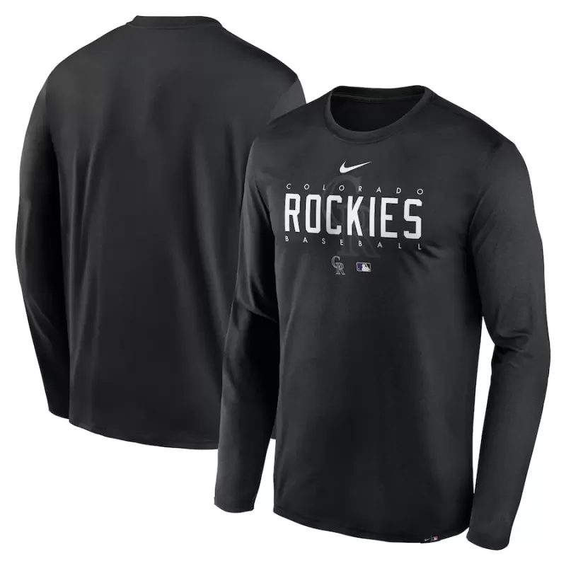 Men's Colorado Rockies Nike Black Authentic Collection Team Logo Legend Performance Long Sleeve T-Shirt Men's Colorado Rockies Nike Black Authentic Collection Team Logo Legend Performance Long Sleeve T-Shirt