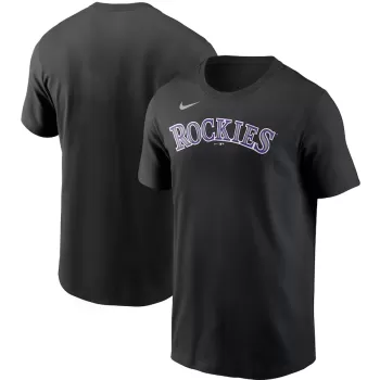 Men's Colorado Rockies Nike Black Team Wordmark T-Shirt Men's Colorado Rockies Nike Black Team Wordmark T-Shirt