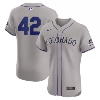 Men's Colorado Rockies Nike Gray Road 2024 Jackie Robinson Day Elite Jersey Men's Colorado Rockies Nike Gray Road 2024 Jackie Robinson Day Elite Jersey