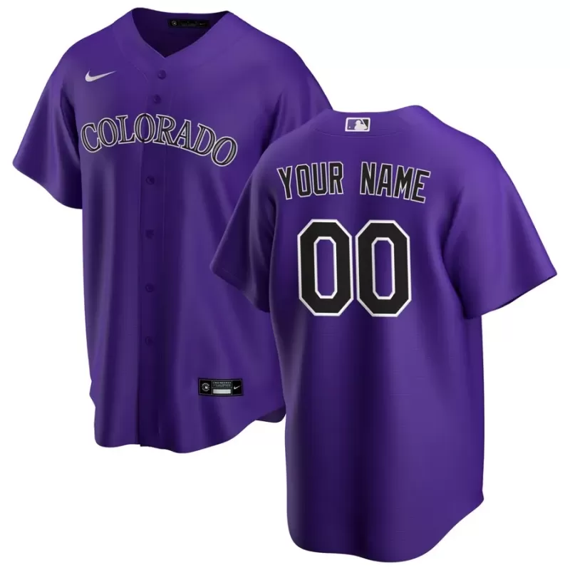 Men's Colorado Rockies Nike Purple Alternate Replica Custom Jersey Men's Colorado Rockies Nike Purple Alternate Replica Custom Jersey