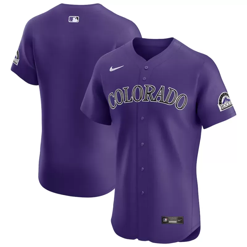 Men's Colorado Rockies Nike Purple Alternate Vapor Premier Elite Patch Jersey Men's Colorado Rockies Nike Purple Alternate Vapor Premier Elite Patch Jersey