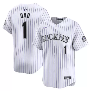 Men's Colorado Rockies Nike White #1 Dad Home Limited Jersey Men's Colorado Rockies Nike White #1 Dad Home Limited Jersey