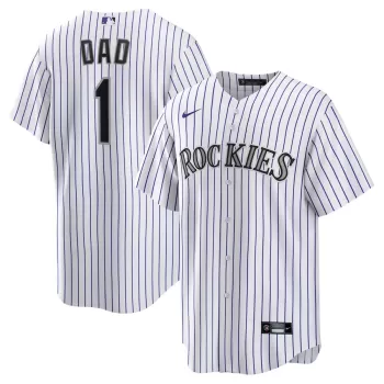 Men's Colorado Rockies Nike White #1 Dad Home Replica Jersey Men's Colorado Rockies Nike White #1 Dad Home Replica Jersey
