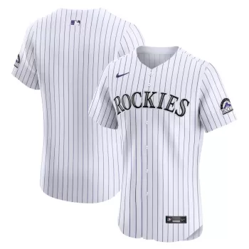 Men's Colorado Rockies Nike White Home Elite Jersey Men's Colorado Rockies Nike White Home Elite Jersey