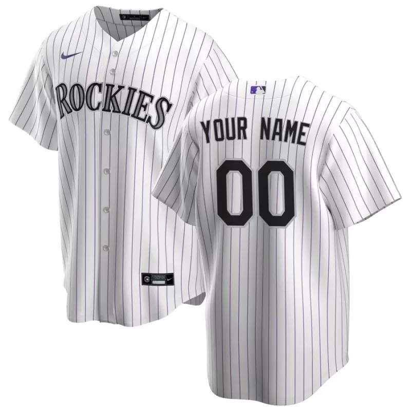 Men's Colorado Rockies Nike White Home Replica Custom Jersey Men's Colorado Rockies Nike White Home Replica Custom Jersey