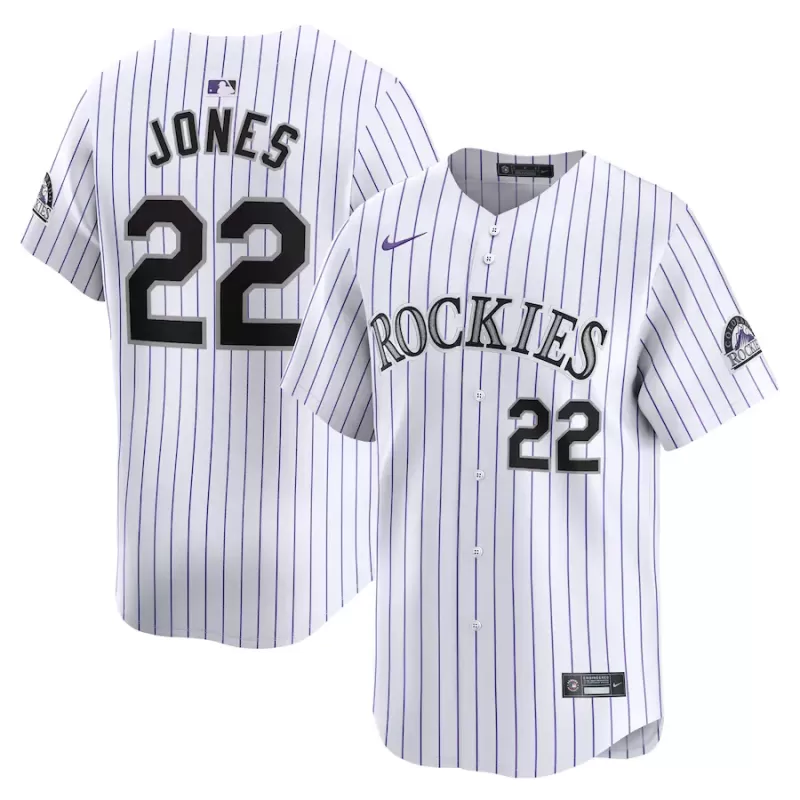 Men's Colorado Rockies Nolan Jones Nike White Home Limited Player Jersey Men's Colorado Rockies Nolan Jones Nike White Home Limited Player Jersey
