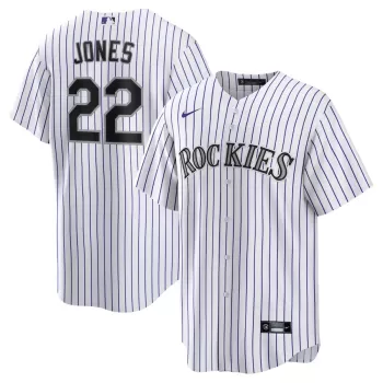 Men's Colorado Rockies Nolan Jones Nike White Home Replica Jersey Men's Colorado Rockies Nolan Jones Nike White Home Replica Jersey