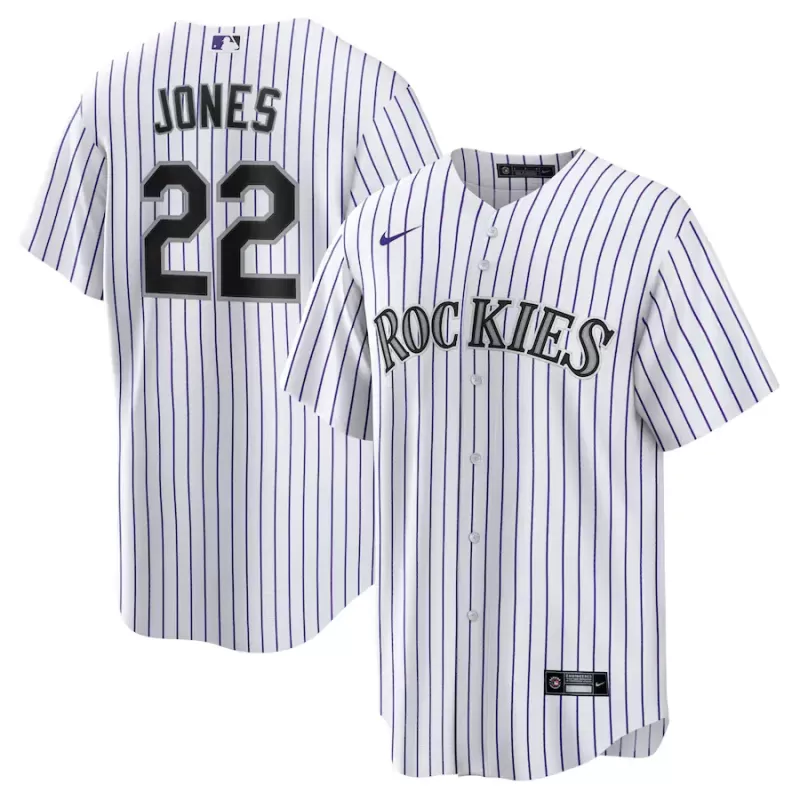 Men's Colorado Rockies Nolan Jones Nike White Home Replica Jersey Men's Colorado Rockies Nolan Jones Nike White Home Replica Jersey