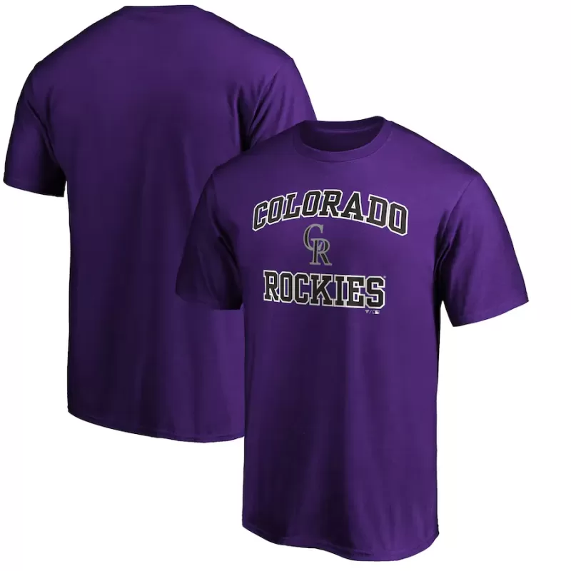 Men's Colorado Rockies Purple Heart & Soul T-Shirt Men's Colorado Rockies Purple Heart & Soul T-Shirt