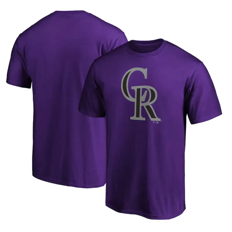 Men's Colorado Rockies Purple Secondary Color Primary Logo T-Shirt Men's Colorado Rockies Purple Secondary Color Primary Logo T-Shirt