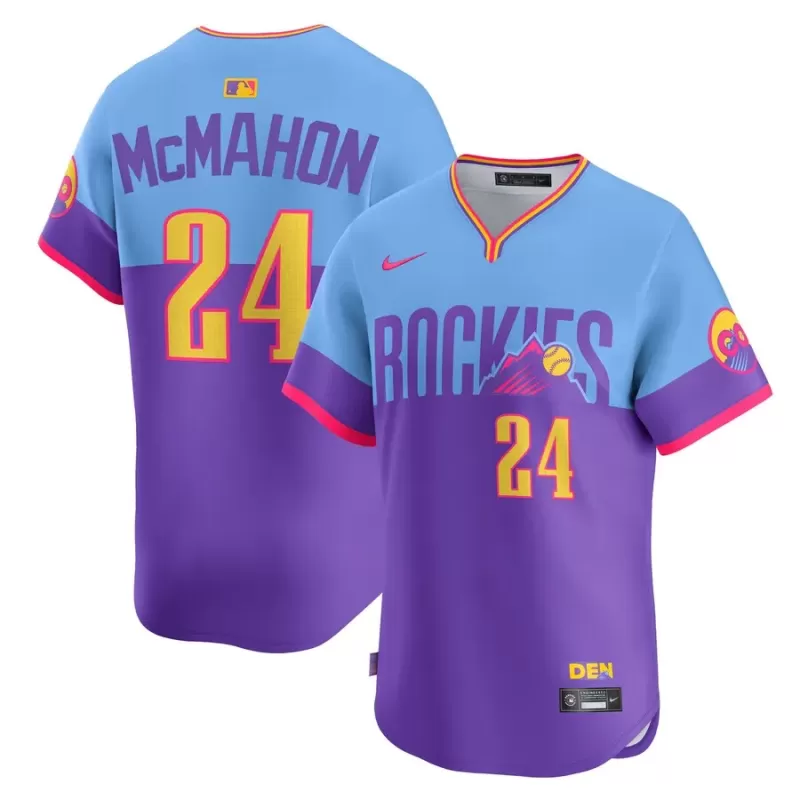 Men's Colorado Rockies Ryan McMahon Nike Purple/Light Blue 2025 City Connect Limited Player Jersey