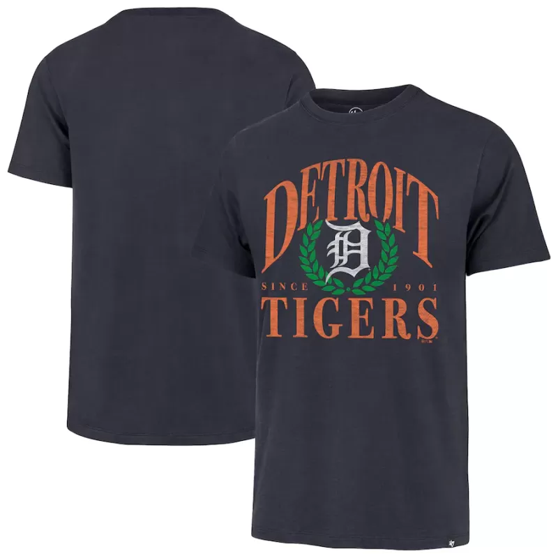Men's Detroit Tigers '47 Navy Pitchout Franklin T-Shirt Men's Detroit Tigers '47 Navy Pitchout Franklin T-Shirt