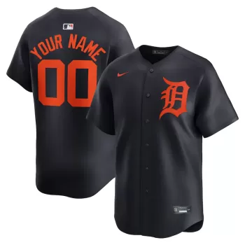 Men's Detroit Tigers Nike Navy Alternate Limited Custom Jersey Men's Detroit Tigers Nike Navy Alternate Limited Custom Jersey