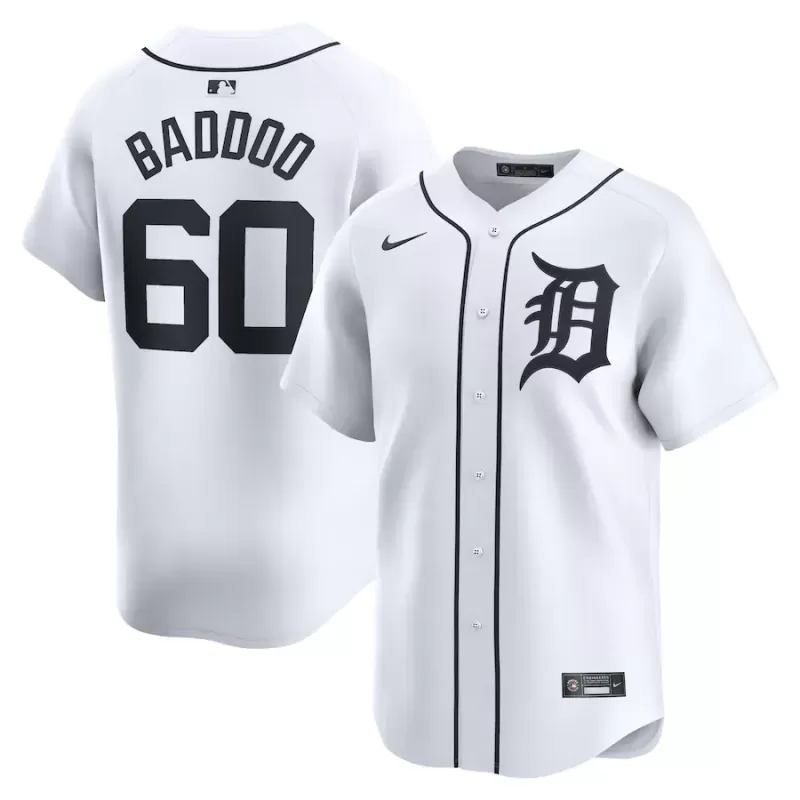 Men's Detroit Tigers Akil Baddoo Nike White Home Limited Player Jersey Men's Detroit Tigers Akil Baddoo Nike White Home Limited Player Jersey