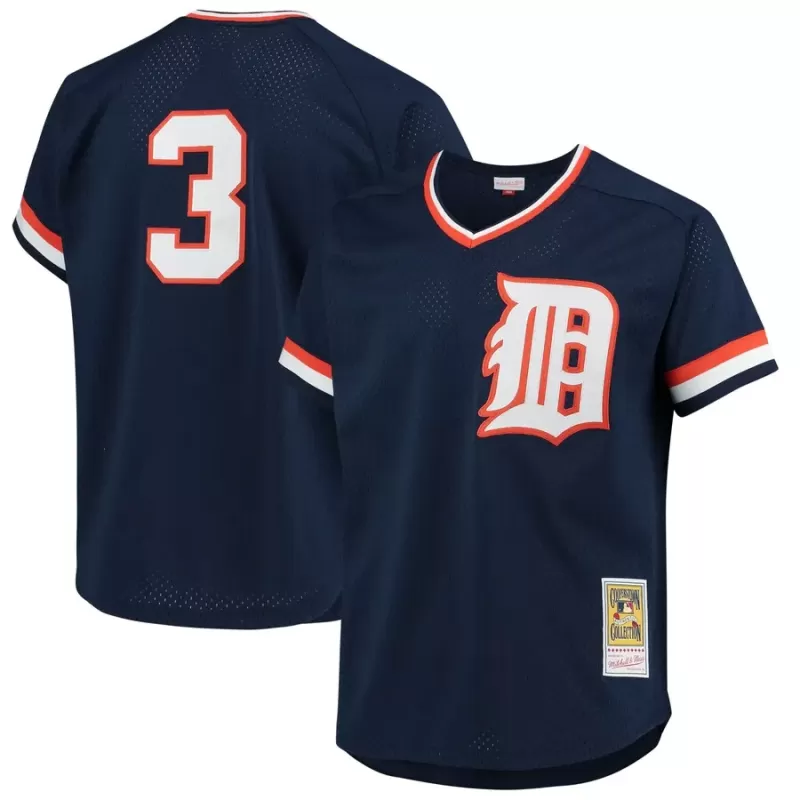 Men's Detroit Tigers Alan Trammell Mitchell & Ness Navy 1984 Authentic Copperstown Collection Mesh Batting Practice Jersey Men's Detroit Tigers Alan Trammell Mitchell & Ness Navy 1984 Authentic Copperstown Collection Mesh Batting Practice Jersey