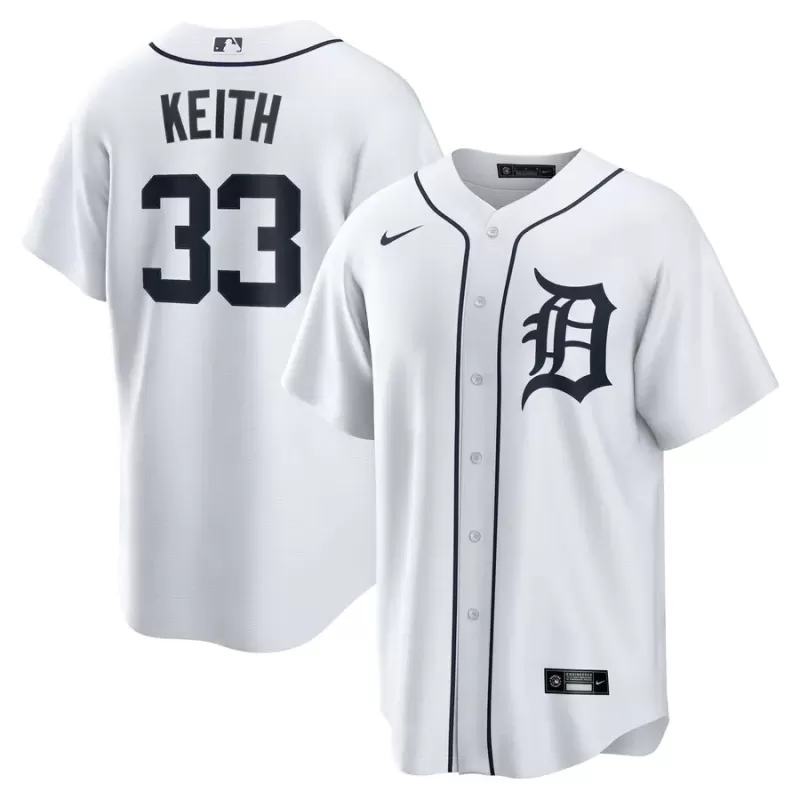 Men's Detroit Tigers Colt Keith Nike White Home Replica Jersey Men's Detroit Tigers Colt Keith Nike White Home Replica Jersey