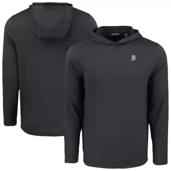Men's Detroit Tigers Cutter & Buck Black Coastline Epic Comfort Eco Recycled Long Sleeve Hoodie T-Shirt Men's Detroit Tigers Cutter & Buck Black Coastline Epic Comfort Eco Recycled Long Sleeve Hoodie T-Shirt
