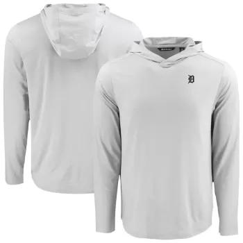 Men's Detroit Tigers Cutter & Buck Gray Coastline Epic Comfort Eco Recycled Long Sleeve Hoodie T-Shirt Men's Detroit Tigers Cutter & Buck Gray Coastline Epic Comfort Eco Recycled Long Sleeve Hoodie T-Shirt