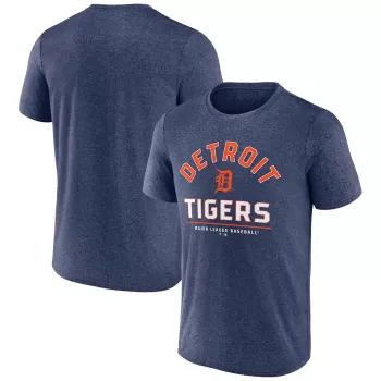 Men's Detroit Tigers Fanatics Heather Navy Front & Center T-Shirt Men's Detroit Tigers Fanatics Heather Navy Front & Center T-Shirt