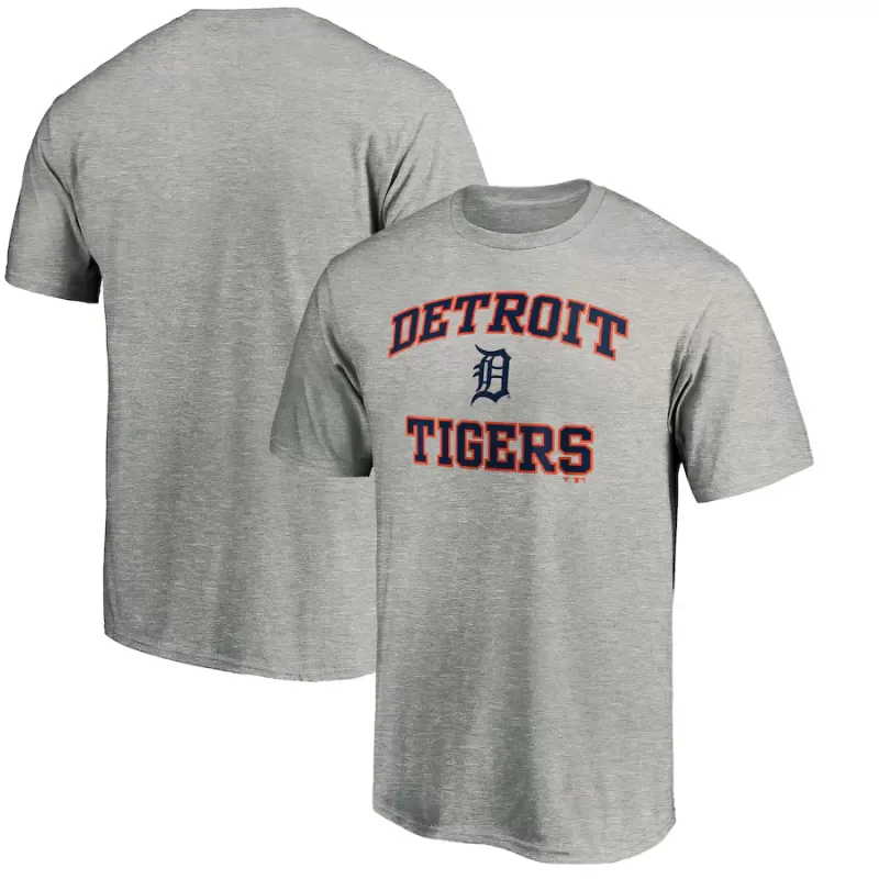 Men's Detroit Tigers Fanatics MTO Label Heather Gray Heart & Soul T-Shirt Men's Detroit Tigers Fanatics MTO Label Heather Gray Heart & Soul T-Shirt