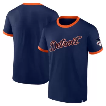 Men's Detroit Tigers Fanatics Navy Forced Out Ringer T-Shirt Men's Detroit Tigers Fanatics Navy Forced Out Ringer T-Shirt