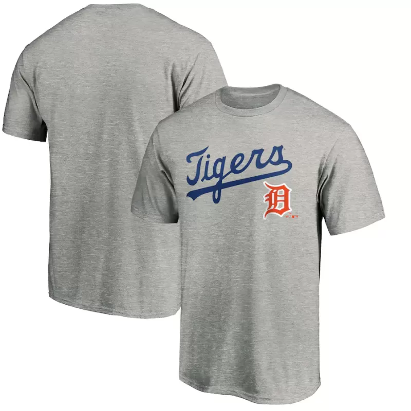 Men's Detroit Tigers Heather Gray Cooperstown Collection Wahconah T-Shirt Men's Detroit Tigers Heather Gray Cooperstown Collection Wahconah T-Shirt