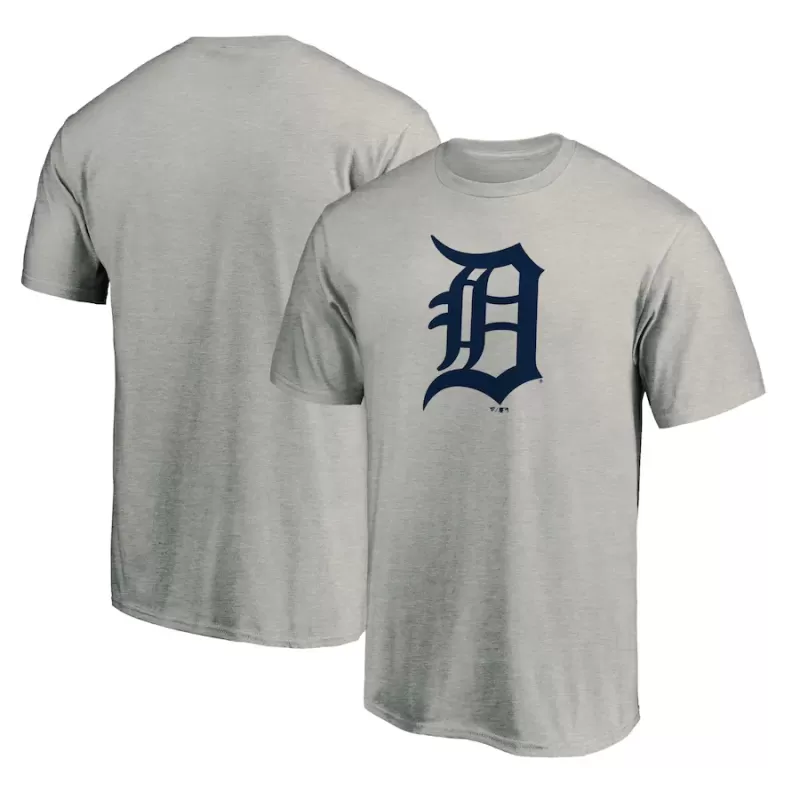 Men's Detroit Tigers Heathered Gray Official Team Logo T-Shirt