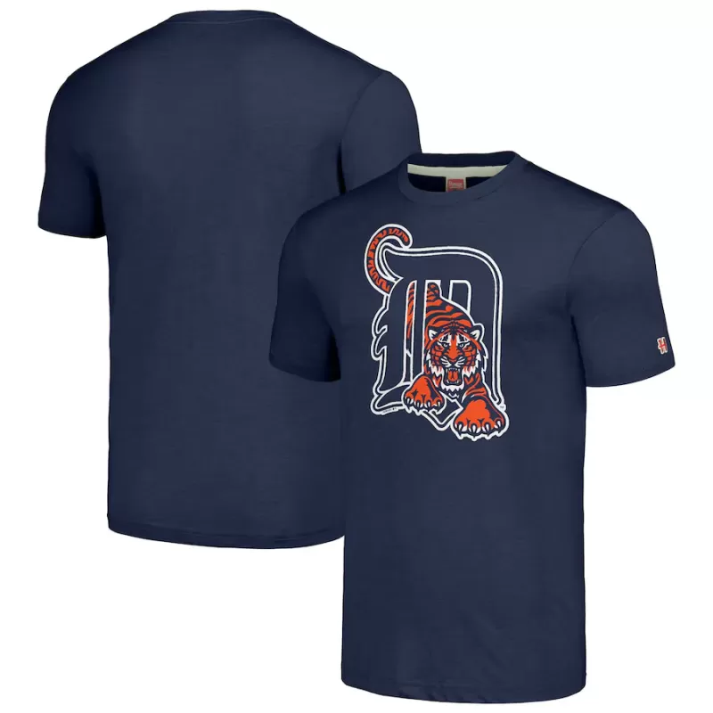 Men's Detroit Tigers Homage Navy Cooperstown Collection Hand-Drawn Logo Tri-Blend T-Shirt Men's Detroit Tigers Homage Navy Cooperstown Collection Hand-Drawn Logo Tri-Blend T-Shirt