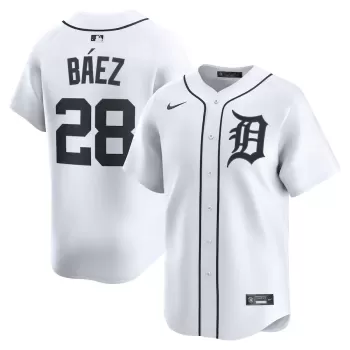 Men's Detroit Tigers Javier Báez Nike White Home Limited Player Jersey Men's Detroit Tigers Javier Báez Nike White Home Limited Player Jersey