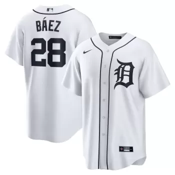 Men's Detroit Tigers Javier Baez Nike White Home Replica Player Jersey Men's Detroit Tigers Javier Baez Nike White Home Replica Player Jersey