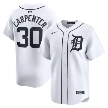 Men's Detroit Tigers Kerry Carpenter Nike White Home Limited Player Jersey Men's Detroit Tigers Kerry Carpenter Nike White Home Limited Player Jersey