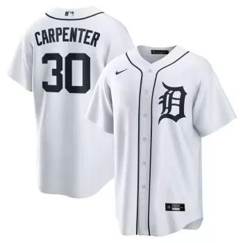 Men's Detroit Tigers Kerry Carpenter Nike White Home Replica Jersey Men's Detroit Tigers Kerry Carpenter Nike White Home Replica Jersey